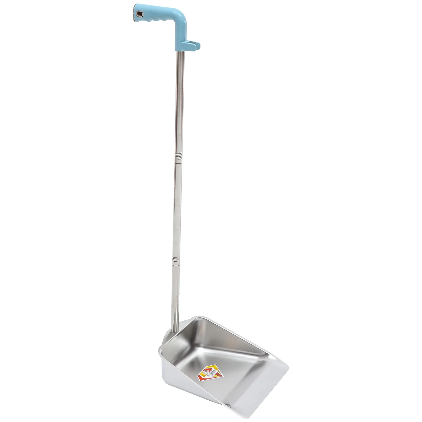 

Dustpan Cleaning Pan Stainless Steel Garbage Broom Sweeper Long Handle Set Lobby Outdoor Stand Indoor Up Metal Handheld Handled