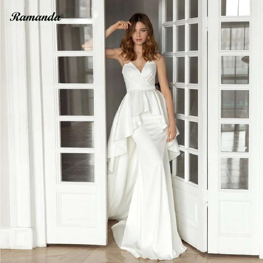 Ramanda Mermaid Wedding Dress 2024 Satin Detachable Train 2 In 1 Sweetheart Backless Vintage Bride Dresses Vestido De Noiva
Ramanda Mermaid Wedding Dress 2024 Satin Detachable Train 2 In 1 Sweetheart Backless Vintage Bride Dresses Vestido De Noiva