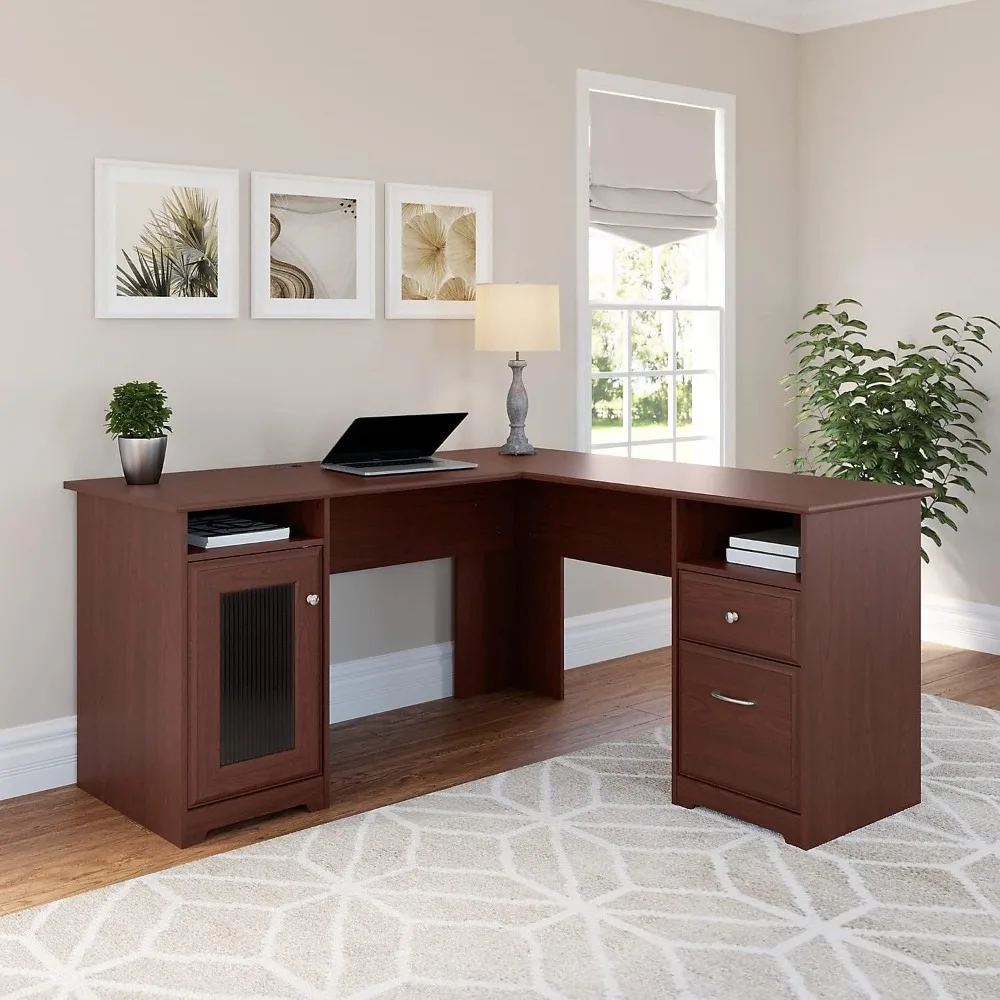 Cabot L Shaped Computer Desk in Harvest Cherry | Corner Table with Drawers for Home Office
Cabot L Shaped Computer Desk in Harvest Cherry | Corner Table with Drawers for Home Office