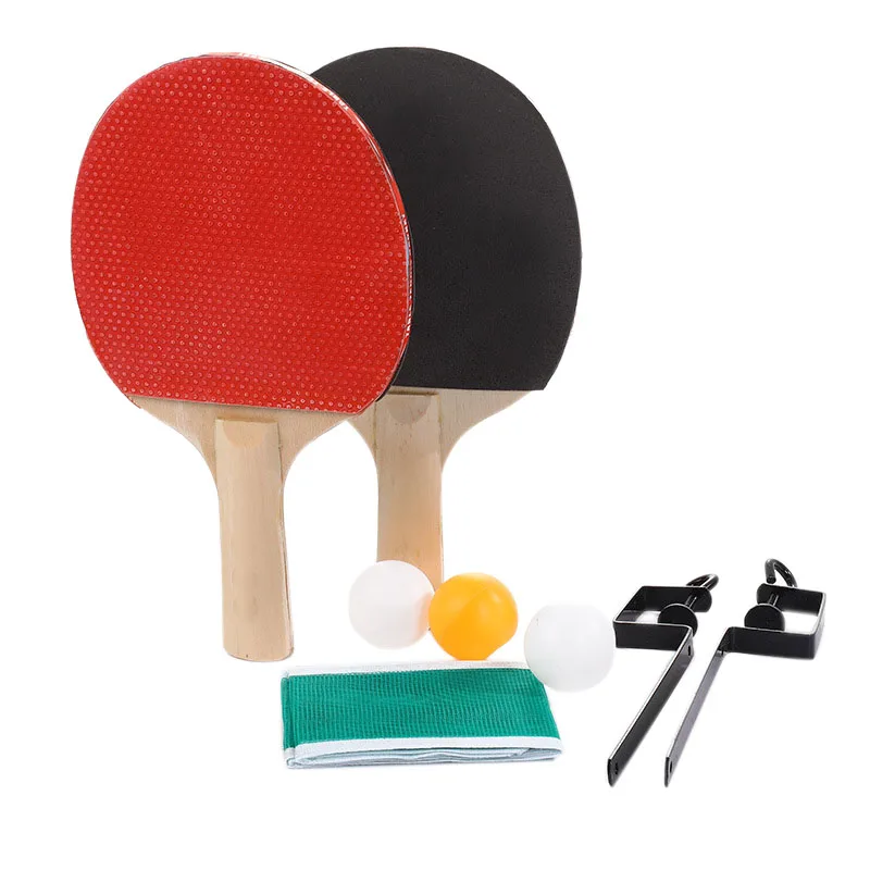 

NEW-Ping Pong Post Net Rack Paddles Quality Table Tennis Rackets Set Ping Pong Train Adjustable Net Rack Paddle With 3 Balls