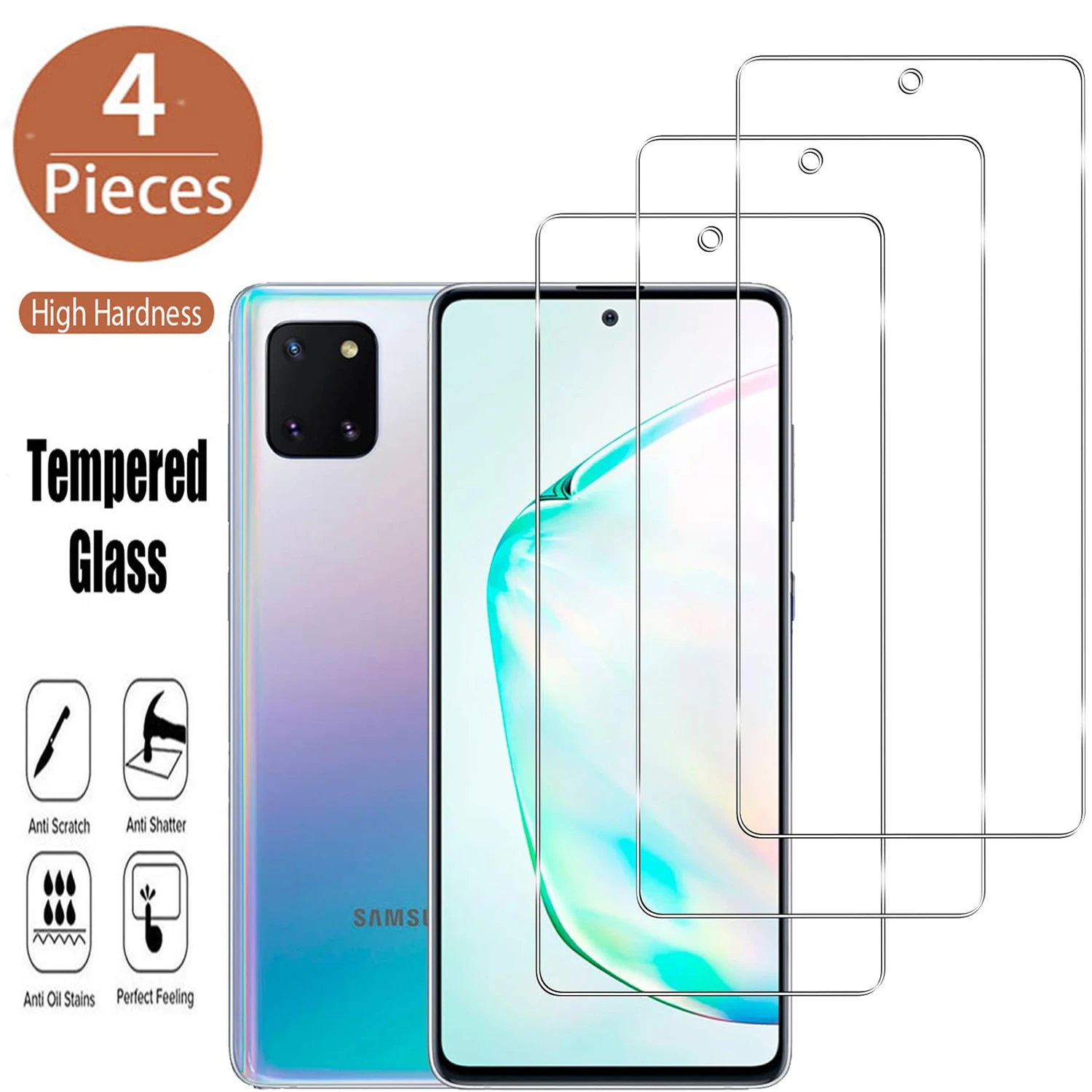 4Pcs Tempered Glass For Samsung Galaxy Note 10Lite HD Guard Protective Phone Glass
4Pcs Tempered Glass For Samsung Galaxy Note 10Lite HD Guard Protective Phone Glass