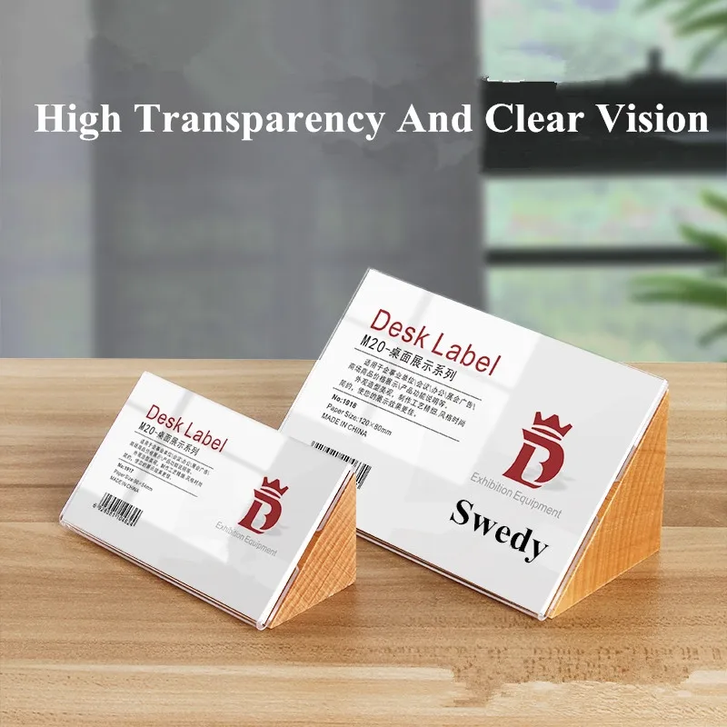 120x80mm Acrylic Sign Holder Display Stand Table Menu Paper Card Holder Wood Price Label Paper Holder Stand
120x80mm Acrylic Sign Holder Display Stand Table Menu Paper Card Holder Wood Price Label Paper Holder Stand