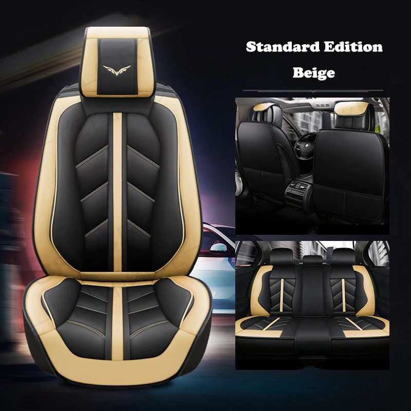 

CRLCRT Black Automotive Leather Seat Cover All Seasons for Audi A6L R8 Q3 Q5 Q7 S4 S5 S8 RS TT Quattro A1 A2 A3 A4 A5 A6 A7 A8 c