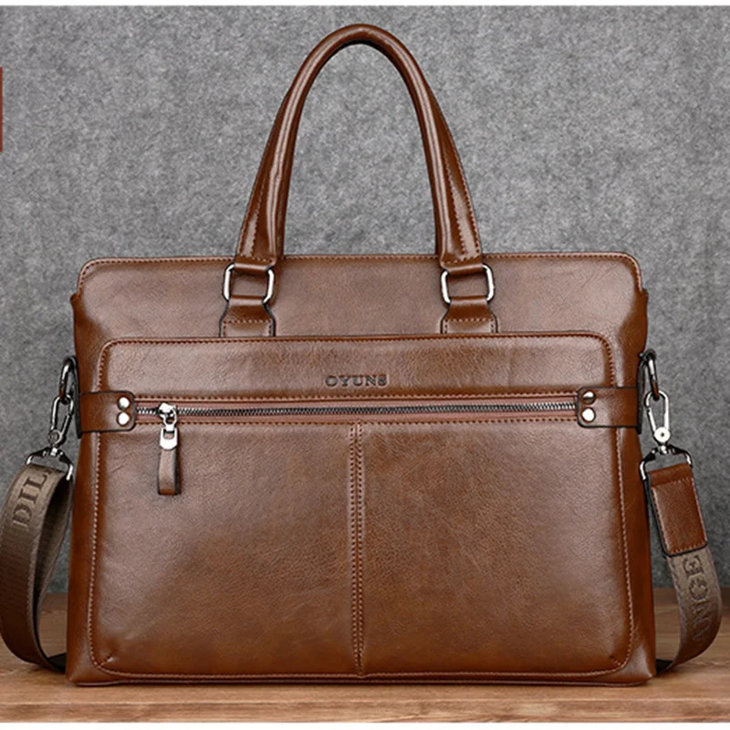 Business Leather Men's Briefcase Horizontal Men's Handbag Large Capacity Shoulder Messenger Bag Office Male Laptop Bag
Business Leather Men's Briefcase Horizontal Men's Handbag Large Capacity Shoulder Messenger Bag Office Male Laptop Bag