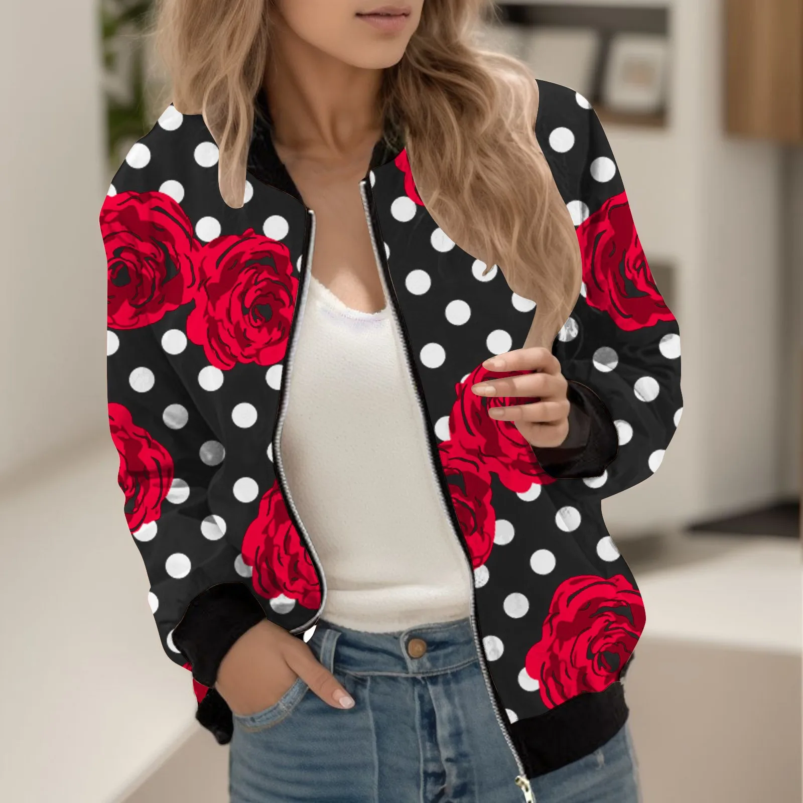 Womens Jackets Lightweight Zip Up Casual Floral Print Jacket 2023 Fall Casual Classic Coat Stand Collar Short Outwear Tops
Womens Jackets Lightweight Zip Up Casual Floral Print Jacket 2023 Fall Casual Classic Coat Stand Collar Short Outwear Tops