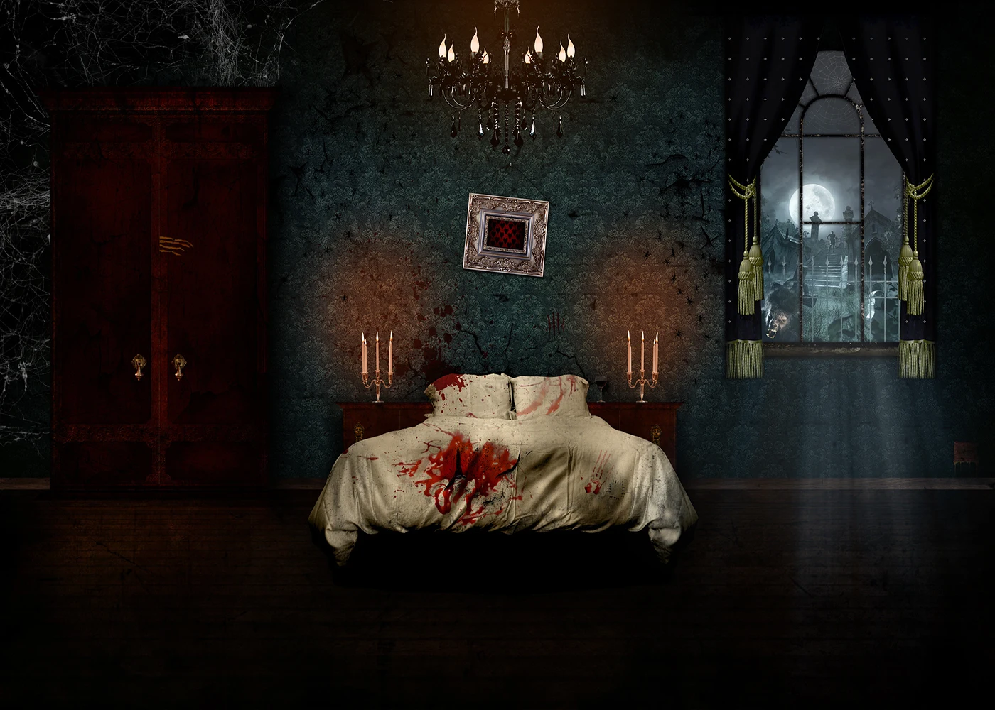 Halloween Backdrop for Photography Scary Flowing Blood Bed Handprint Werewolf Cemetery Background Party Photo Studio Booth Prop
Halloween Backdrop for Photography Scary Flowing Blood Bed Handprint Werewolf Cemetery Background Party Photo Studio Booth Prop
