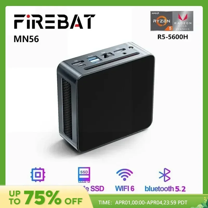 FIREBAT MN56 Mini PC Gamer AMD Ryzen 5 5600H Windows 11 DDR4 Nvme SSD MiniPC WIFI6 BT5.2 For Gaming Desktop Computer
FIREBAT MN56 Mini PC Gamer AMD Ryzen 5 5600H Windows 11 DDR4 Nvme SSD MiniPC WIFI6 BT5.2 For Gaming Desktop Computer