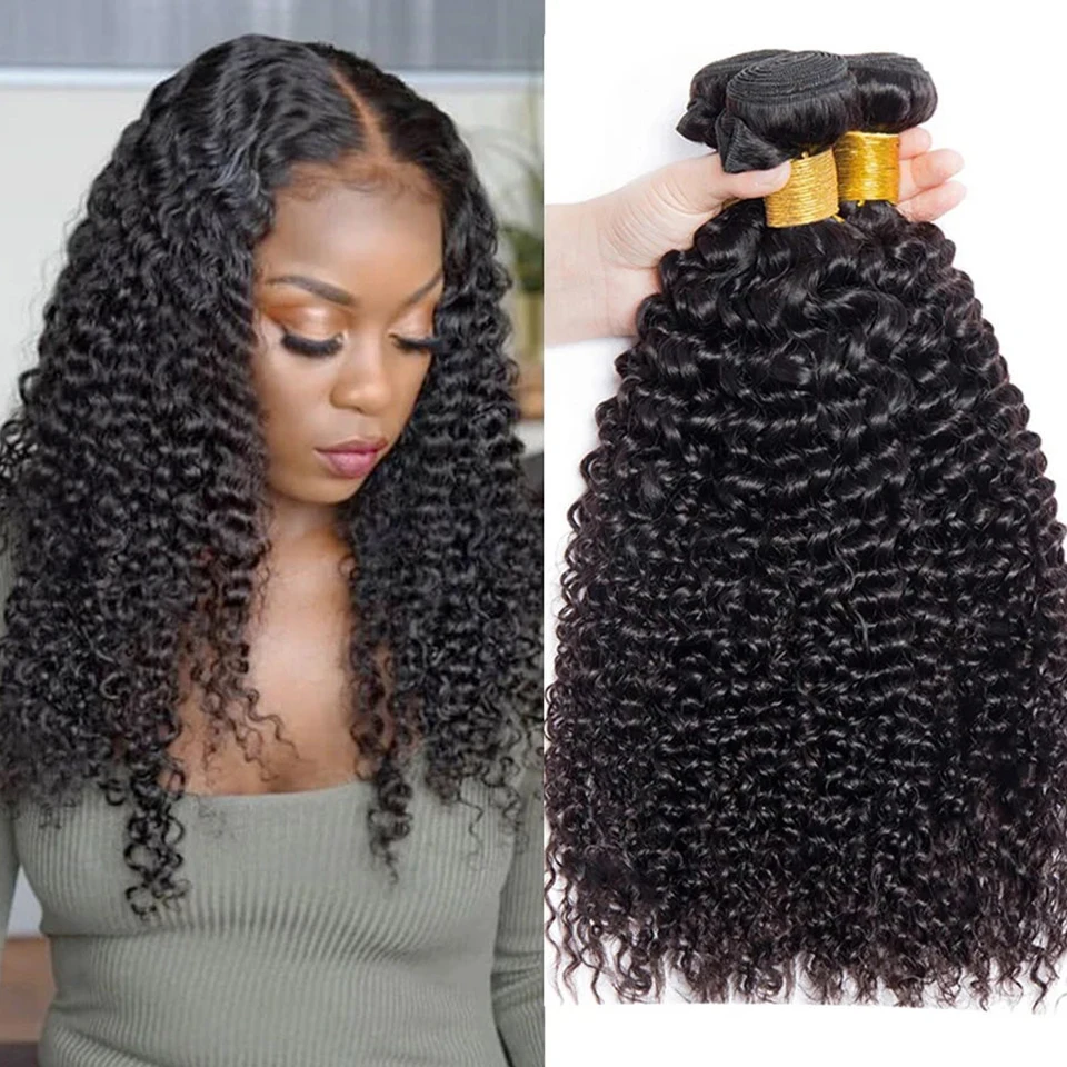 

Peruvian Kinky Curly Human Hair Bundles Wholesale 1/3/4 Pieces Natural Hair Extensions Topper Woman Human Hair Free Shipping