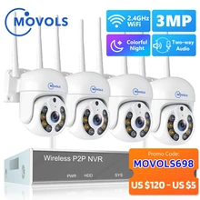 Movols H.265 3MP HD Wireless CCTV System Two Way Audio Waterproof PTZ WIFI IP Security Camera 8CH P2P NVR Video Surveillance Kit Movols H.265 3MP HD Wireless CCTV System Two Way Audio Waterproof PTZ WIFI IP Security Camera 8CH P2P NVR Video Surveillance Kit