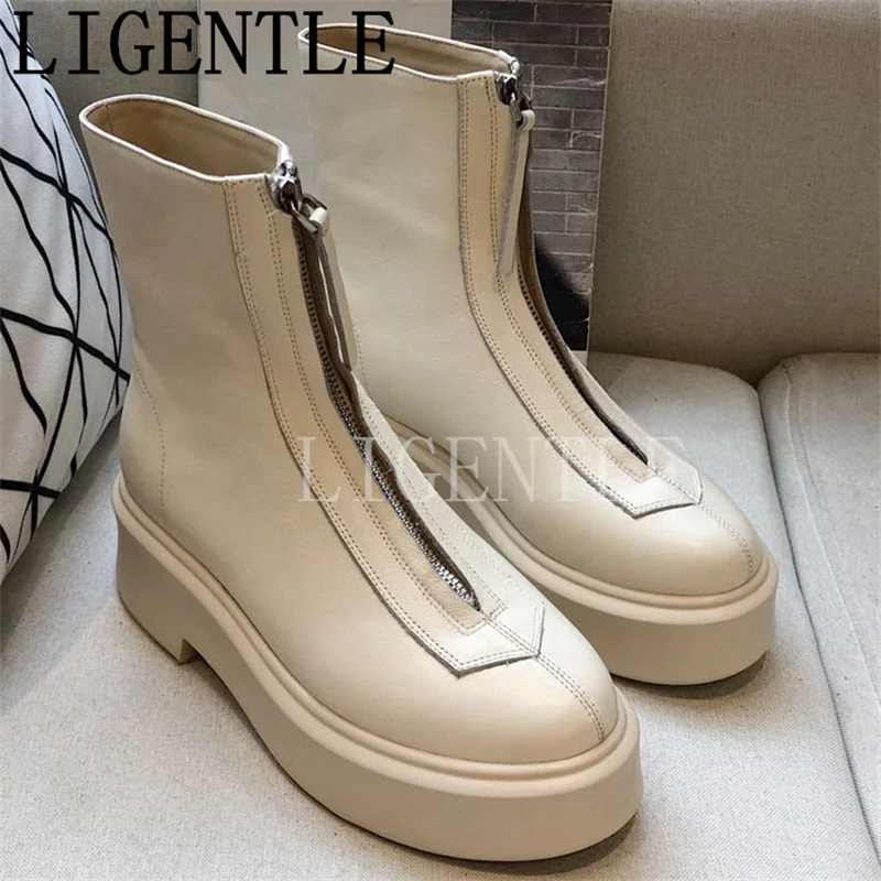 Flat Thick Sole Genuine Leather Riding Boots Women Round Toe Front Zipper Design Ankle Botas Ladiies Autumn Winter Short Boots
Flat Thick Sole Genuine Leather Riding Boots Women Round Toe Front Zipper Design Ankle Botas Ladiies Autumn Winter Short Boots