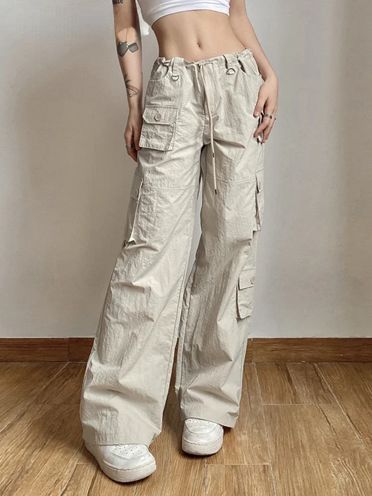 Casual Y2K Baggy Wide Leg Sweatpants Drawstring Low Waist Straight Pants Solid Korean Fashion Cargo Trousers Autumn
Casual Y2K Baggy Wide Leg Sweatpants Drawstring Low Waist Straight Pants Solid Korean Fashion Cargo Trousers Autumn