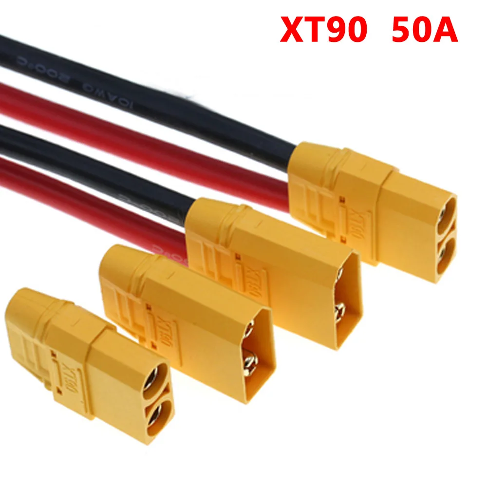

1 шт., разъем кабеля XT90, штепсельная вилка стандарта 10awg, силиконовый провод XT90H для аккумулятора RC Lipo, FPV дрона, модели Aircraf