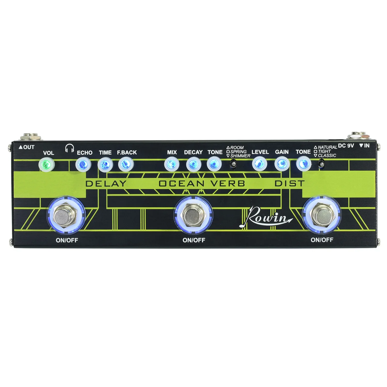 Rowin DAP-1 Guitar Multi Effects Pedal 3In1 Delay + Ocean Verb + Distortion True Bypass
Rowin DAP-1 Guitar Multi Effects Pedal 3In1 Delay + Ocean Verb + Distortion True Bypass