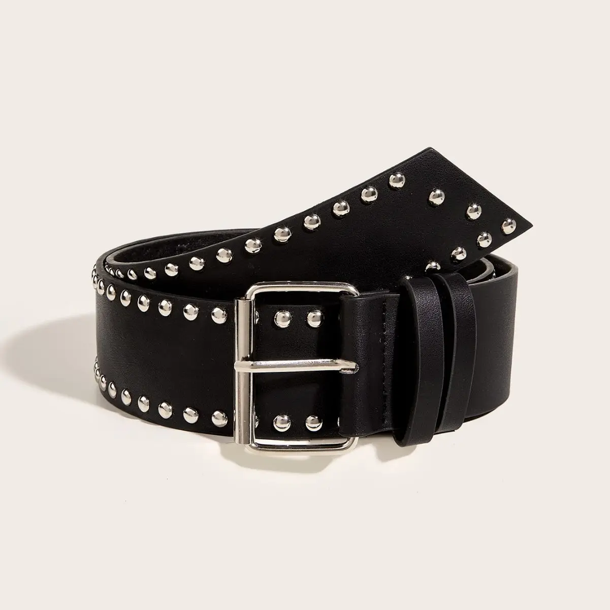 

Width 4.6cm Y2k Belt Fashion Rivet Belt Men&Women's Studded Belt Punk Rock with Pin Buckle Belt Waistband