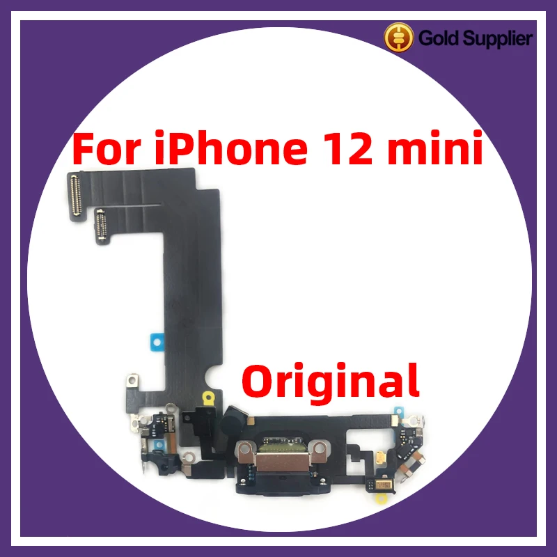 

Original For iphone 12 mini Charging Port Flex Microphone Mini USB Charger Dock Connector Repair Replacement Parts