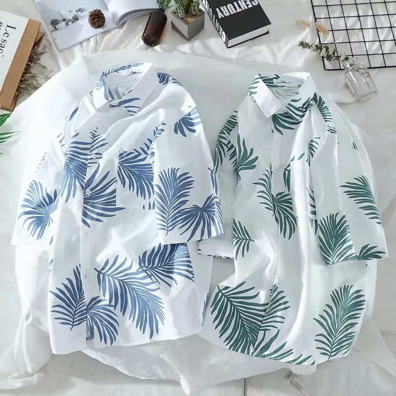 Hawaiian Short Sleeved Floral Shirt Summer Trend Handsome Beach Shirt Men's Hong Kong Style Sun Protection Upper Garment 2023
Hawaiian Short Sleeved Floral Shirt Summer Trend Handsome Beach Shirt Men's Hong Kong Style Sun Protection Upper Garment 2023