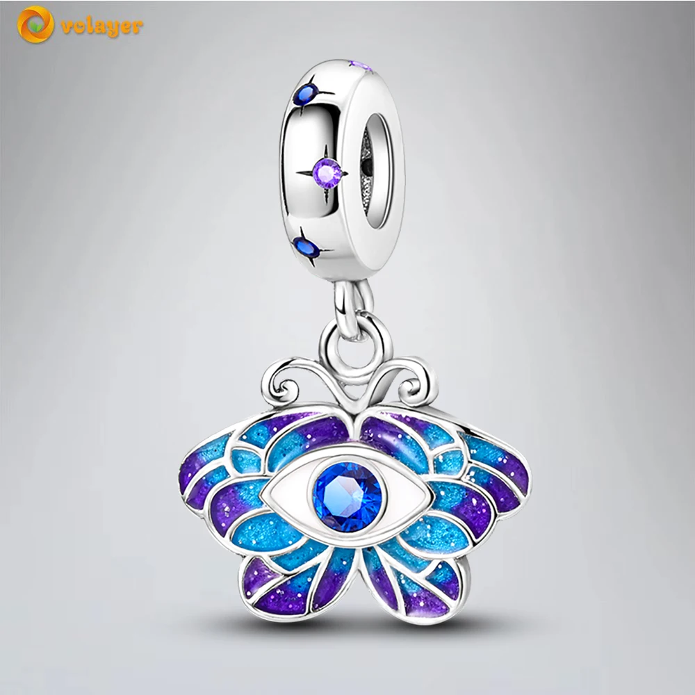 

Volayer 925 Sterling Silver Beads Mystery Butterfly Dangle Charm fit Original Pandora Bracelets for Women DIY Jewelry