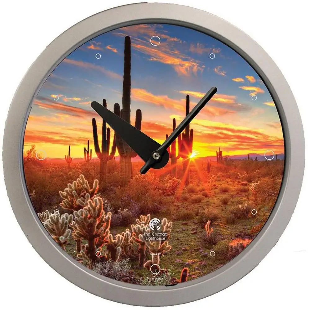 Southwest Cactus Sunset Wall Clock 14.5" Round Analog Quartz Movement Handmade Decor Silver 1AA Battery Not Incl Blind Workforce
Southwest Cactus Sunset Wall Clock 14.5" Round Analog Quartz Movement Handmade Decor Silver 1AA Battery Not Incl Blind Workforce