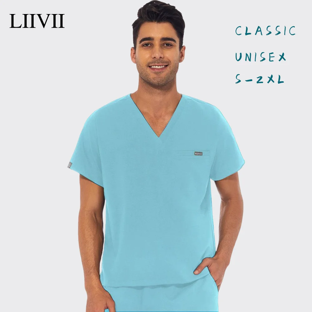 

Outdoor Workwear Medical Surgical Uniform Unisex Pet Grooming Tops Clinic Nurse Shirts Doctor Scrubs Blouse Short-sleeve Clothes