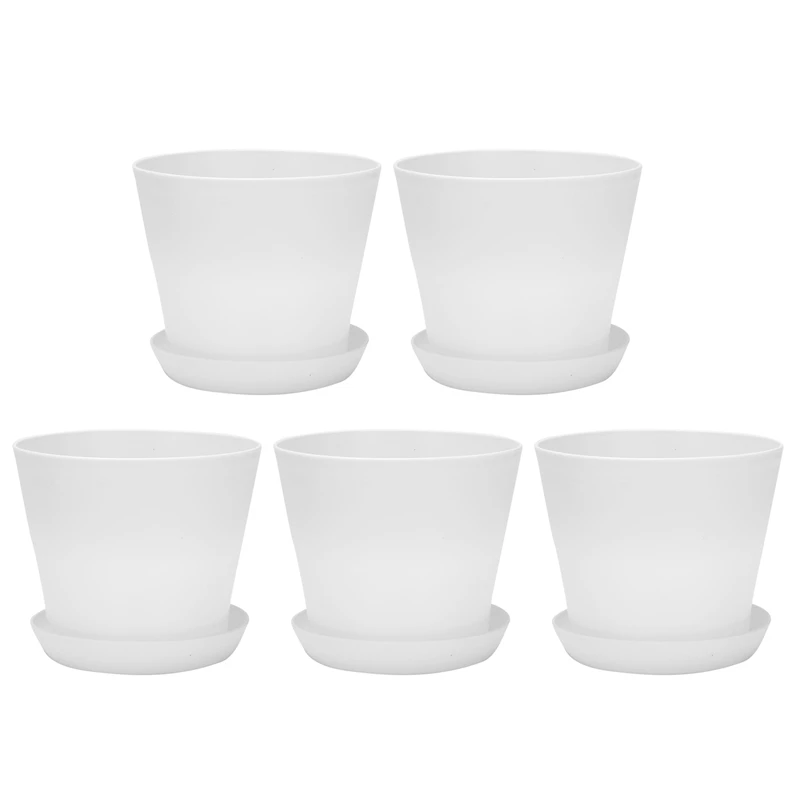 5X Plastic Plant Flower Pot Planter With Saucer Tray Round Gloss Home Garden Decor, White Upper Caliber - 17Cm/6.69Inch
5X Plastic Plant Flower Pot Planter With Saucer Tray Round Gloss Home Garden Decor, White Upper Caliber - 17Cm/6.69Inch