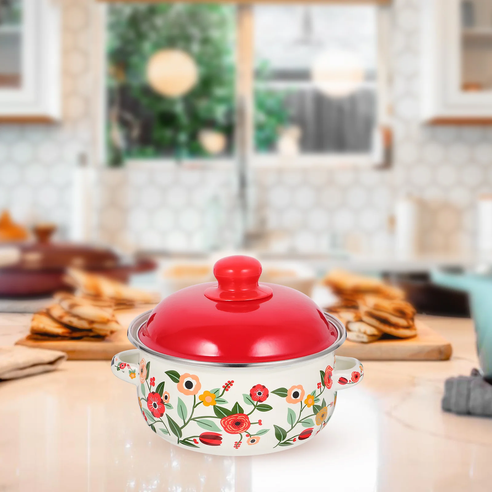 Flat Bottom Stockpot Enamel Cooking Pot Double Handle Soup Pot Kitchen Cooking Utensil
Flat Bottom Stockpot Enamel Cooking Pot Double Handle Soup Pot Kitchen Cooking Utensil