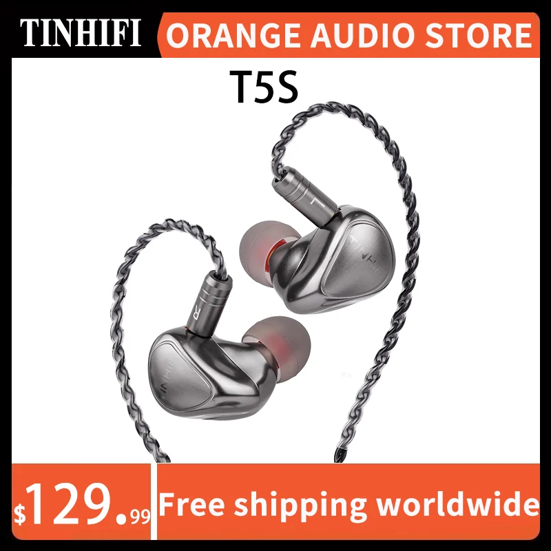 

TINHIFI T5S High-Definition Balanced Hi-Fi Earphone IEMs Wired Earbuds with Detachable IEM Cable for Musicians