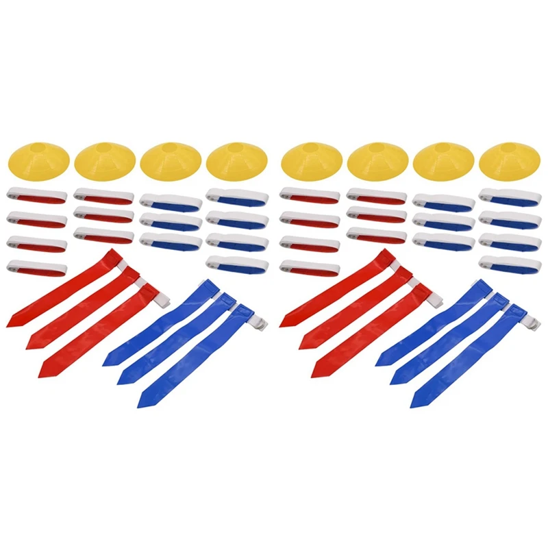 

2X Flag Football Set,28 Player Flag Football Belts And Flags Set, Belt For Kids Or Adults Players Of Flag Football