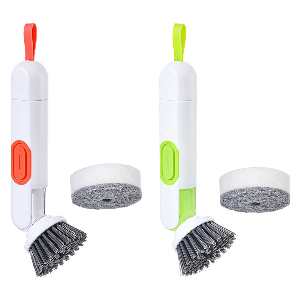 2pcs Kitchen Cleaning Brushes With 2 Brush Heads Removable Multi-Functional Long-Handle Liquid-Filled Pot Cleaning Tools
2pcs Kitchen Cleaning Brushes With 2 Brush Heads Removable Multi-Functional Long-Handle Liquid-Filled Pot Cleaning Tools