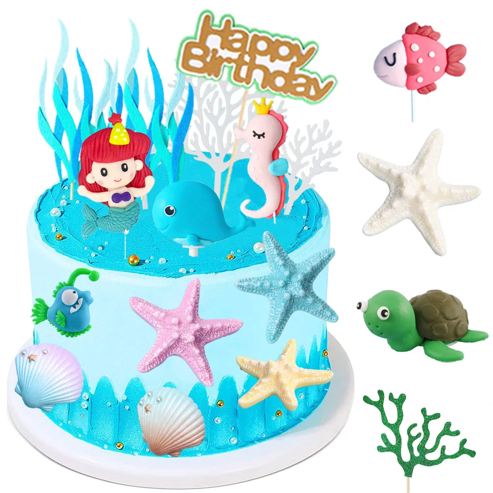 Mermaid Under the Sea Cake Decoration Ocean Animal Cake Toppers Girl Baby Shower Mermaid Theme Birthday Party Cake Decorations
Mermaid Under the Sea Cake Decoration Ocean Animal Cake Toppers Girl Baby Shower Mermaid Theme Birthday Party Cake Decorations