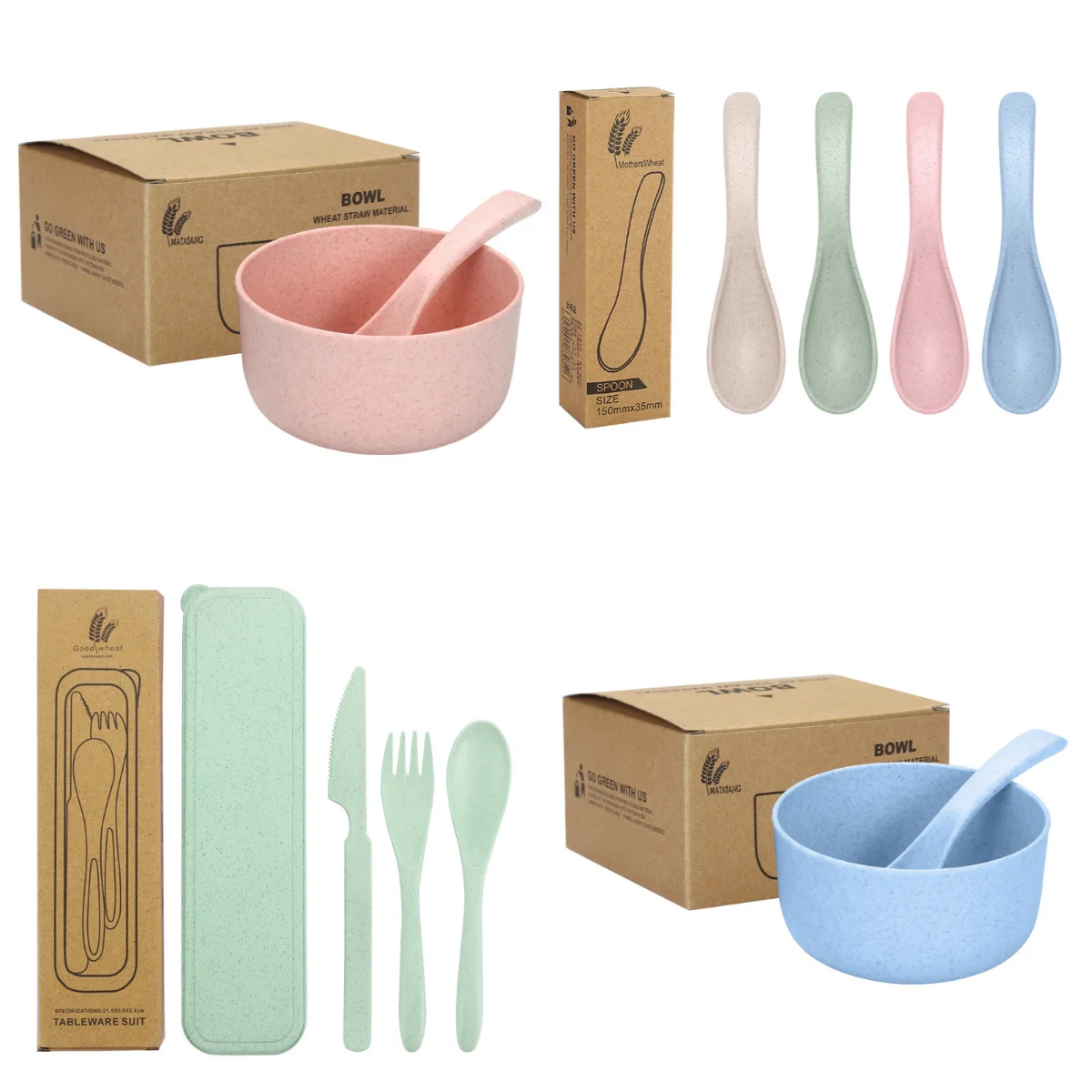 Wheat Straw Baby Tableware Infant Bowl Spoon Fork Set Kids Environmental Protection Tableware Set
Wheat Straw Baby Tableware Infant Bowl Spoon Fork Set Kids Environmental Protection Tableware Set
