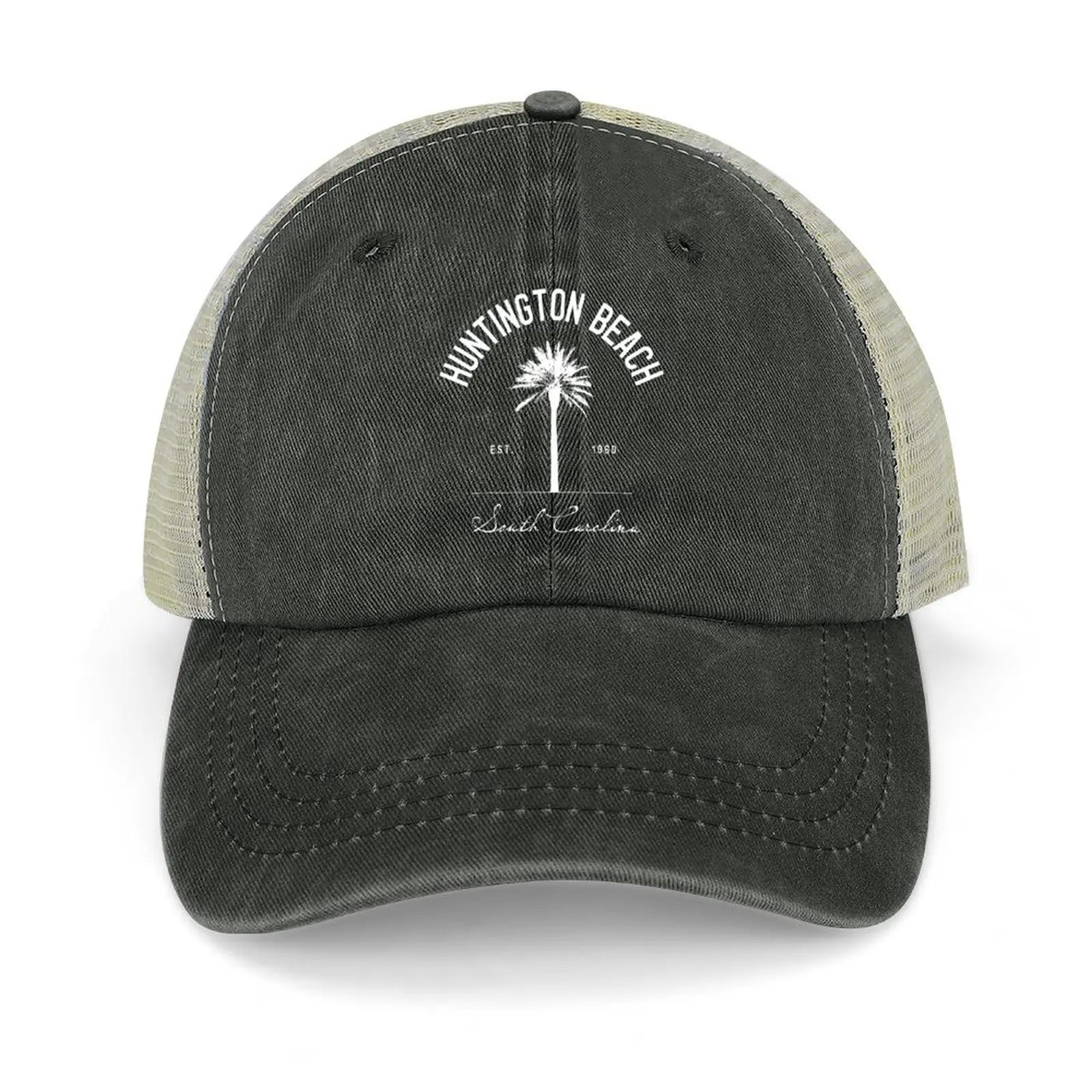 

Huntington Beach State Park SC Palm Tree Camping Gift Cowboy Hat Mountaineering hiking hat derby hat Caps Male Women's
