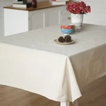 

Flax Tablecloths, Waterproof Table Covers Natural Color Beige Dining Table Coffee Table Deco