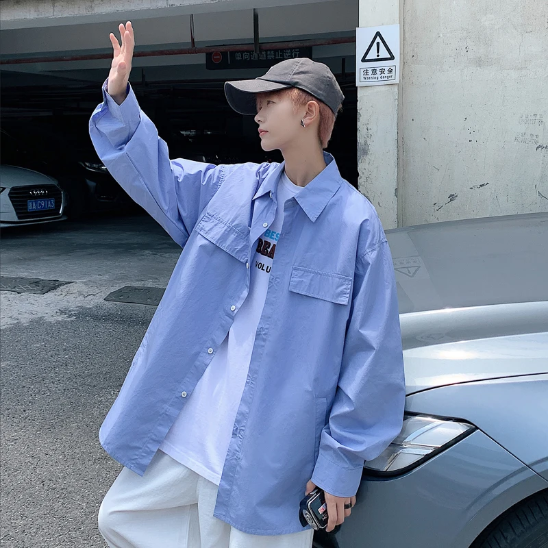 2022 Men's Long-sleeved Multi-pocket Shirts Loose Lapel Collar Tops Casual Shirts Solid Color Clothes Camisa Masculina M-2XL
2022 Men's Long-sleeved Multi-pocket Shirts Loose Lapel Collar Tops Casual Shirts Solid Color Clothes Camisa Masculina M-2XL