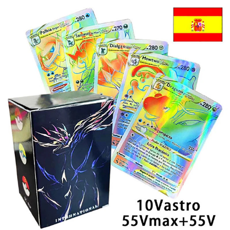 120pcs Pokemon Spanish Flash Cards 10Vstar 55Vmax 55V Battle Trading Energy Cards Game Collection Card Toys Kids Christmas Gifts
120pcs Pokemon Spanish Flash Cards 10Vstar 55Vmax 55V Battle Trading Energy Cards Game Collection Card Toys Kids Christmas Gifts