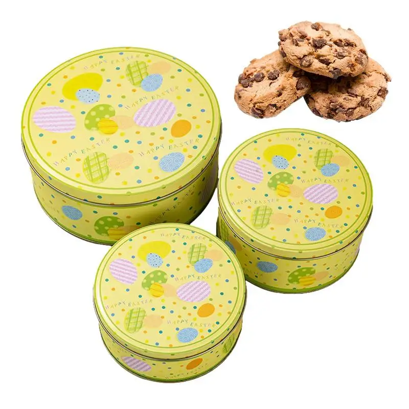 Tinplate Easter Candy Container 3PCS Round Tinplate Treat Box Creative Round Easter Tin Box Storage Case Gift Box supplies
Tinplate Easter Candy Container 3PCS Round Tinplate Treat Box Creative Round Easter Tin Box Storage Case Gift Box supplies