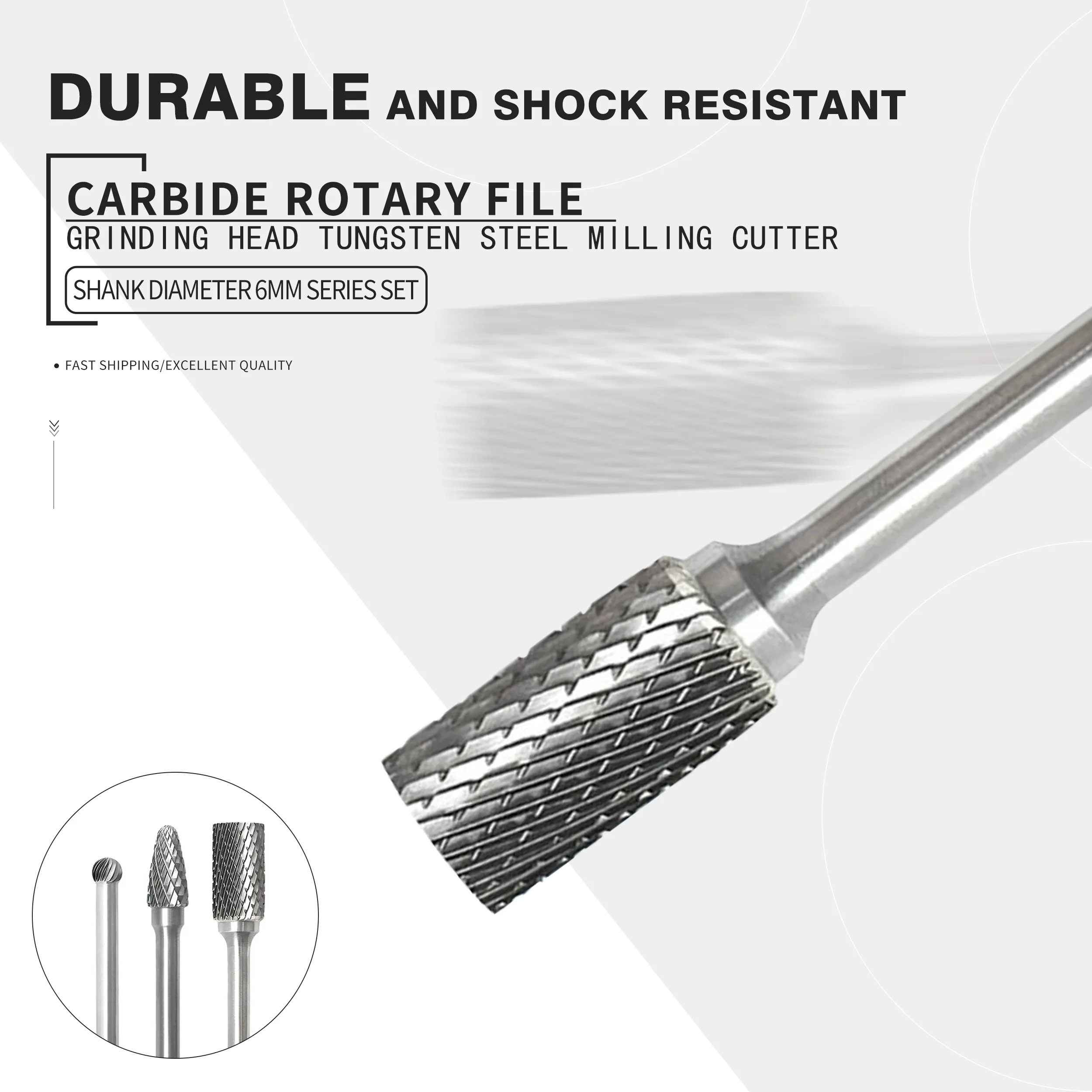 Carbide Rotary File Grinding Head Tungsten Steel Milling Cutter Abrasive Tool Rasp Burr 10Pcs 15Pcs/1 Box Shank Diameter 6mm Set
Carbide Rotary File Grinding Head Tungsten Steel Milling Cutter Abrasive Tool Rasp Burr 10Pcs 15Pcs/1 Box Shank Diameter 6mm Set