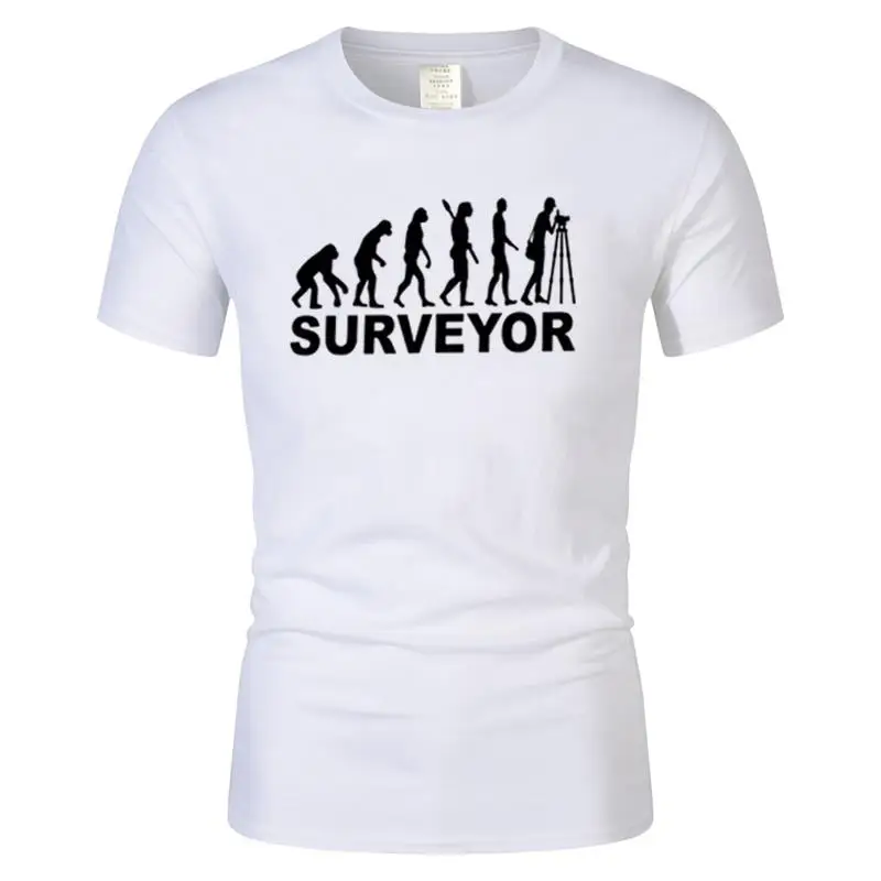 

Летняя футболка Evolution Surveyor, Мужская футболка с круглым вырезом и коротким рукавом, модная футболка, забавная хлопковая Повседневная графическая футболка