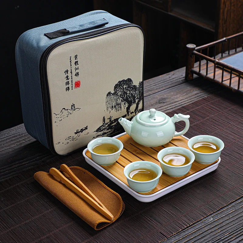 

China Traditional Art Teaware Sets Ceramic Teapot One Pot Four/Six Cups Kung Fu Teapots Travel Cup Set Teaset Chinese Tea Set