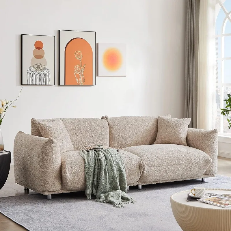 Sofa Couch for Living Room Bedroom Comfy Boucle Fabric Modern Loveseat Sofa with Metal Legs 87" W Small Couch
Sofa Couch for Living Room Bedroom Comfy Boucle Fabric Modern Loveseat Sofa with Metal Legs 87" W Small Couch