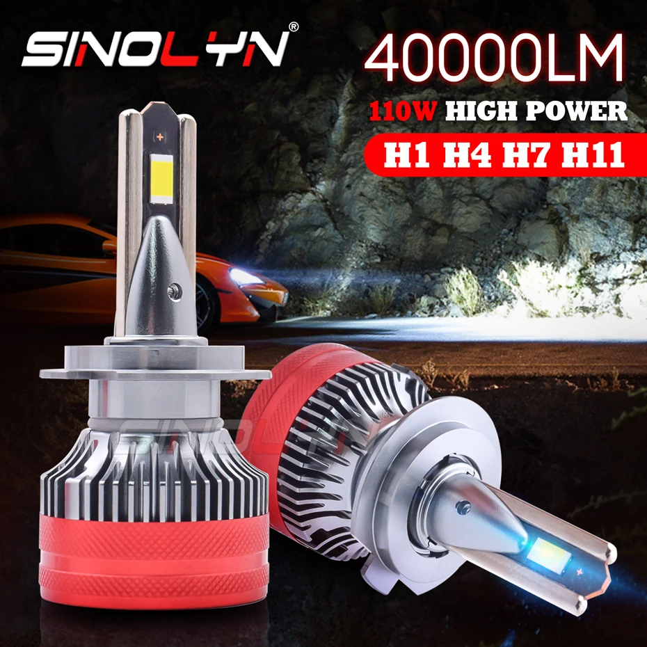 

Sinolyn High Power H1 H7 H4 H11 LED светодиодные лампы для объектива проектора противотуманные фары светодиодные лампы фар 6000k Авто Фары мотоцикла h7 светодиодные лампы лампочки на авто лед лампы для авто