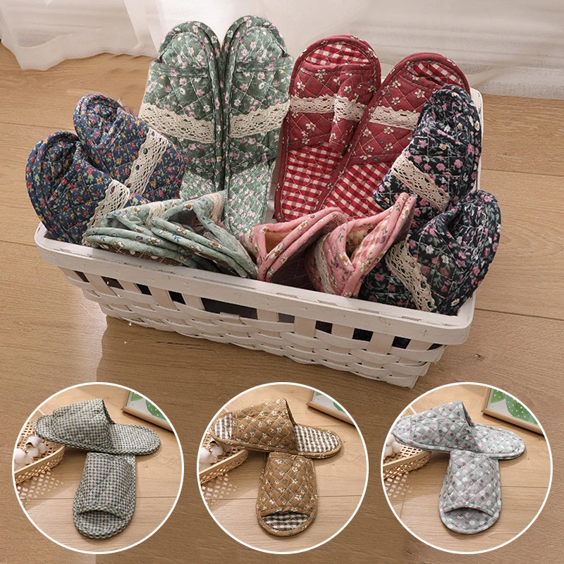 Women Soft Toe Sole Slippers Indoor Cotton Slippers Non-Slip Travel Flat Shoes Vintage Couple Floral Bedroom Carpet Slippers
Women Soft Toe Sole Slippers Indoor Cotton Slippers Non-Slip Travel Flat Shoes Vintage Couple Floral Bedroom Carpet Slippers