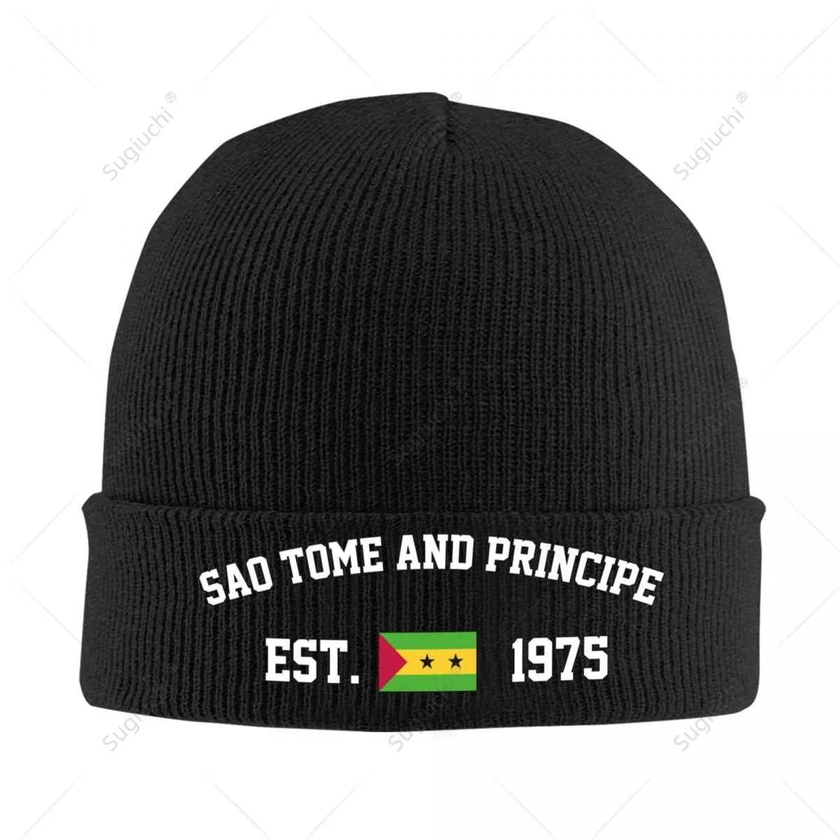 

Unisex Sao Tome And Principe EST.1975 Knitted Hat For Men Women Boys Winter Autumn Beanie Cap Warm Bonnet