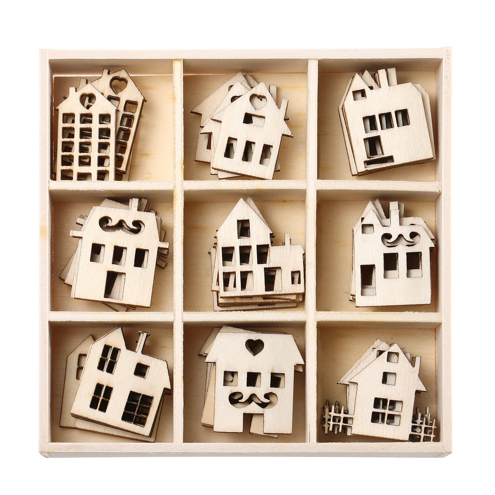 45 Pcs Wooden Decorations for DIY House-shaped Chips Unfinished Home Handicrafts Slices Pendant Household Supplies
45 Pcs Wooden Decorations for DIY House-shaped Chips Unfinished Home Handicrafts Slices Pendant Household Supplies