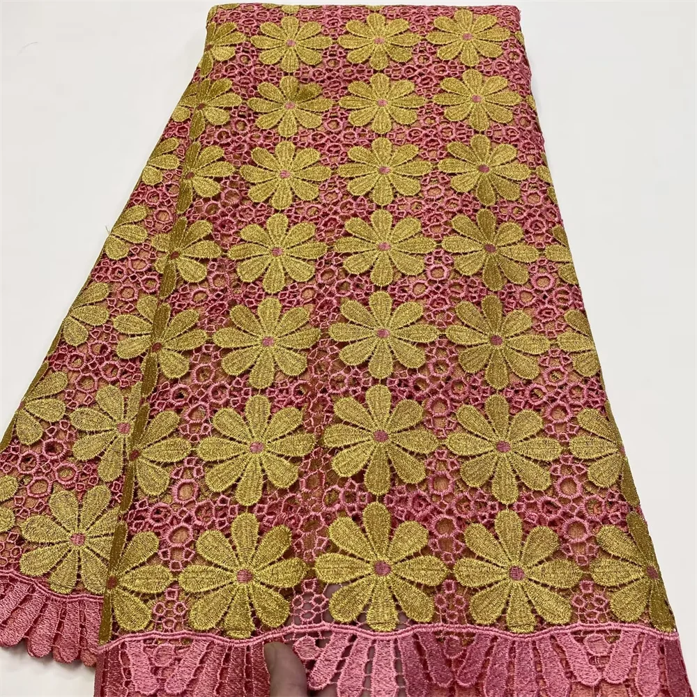 New Arrival Luxury Sequins African Guipure Cord Lace Fabric 2024 High Quality Nigerian Water Soluble Lace for Wedding L-0130
New Arrival Luxury Sequins African Guipure Cord Lace Fabric 2024 High Quality Nigerian Water Soluble Lace for Wedding L-0130