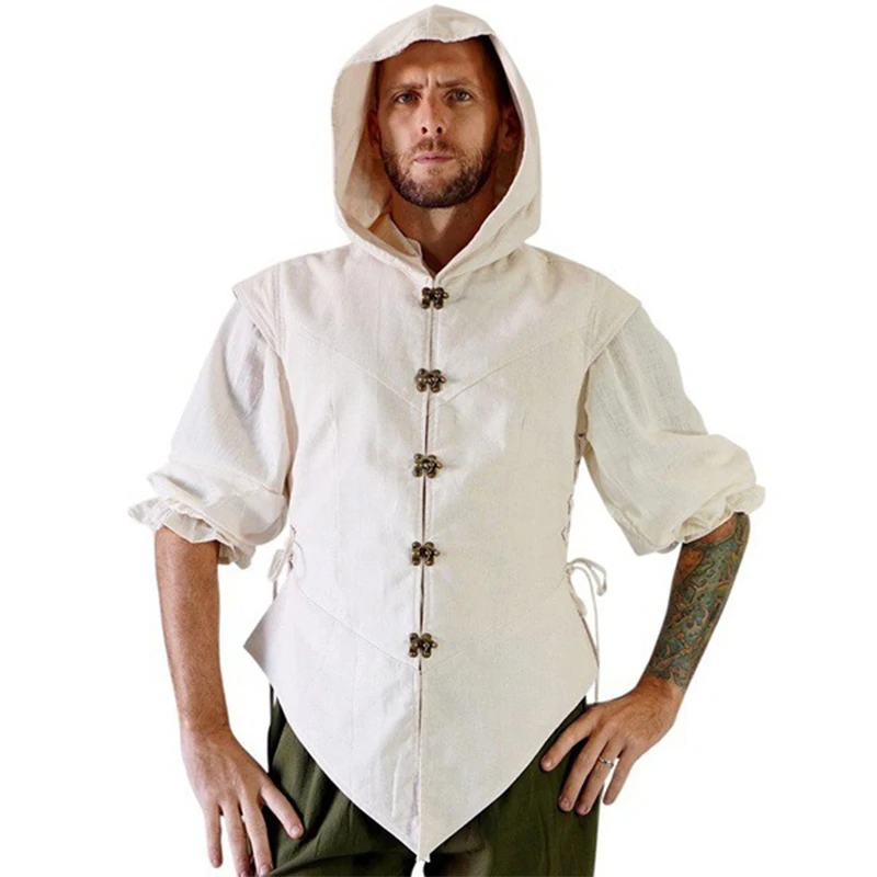Vintage Middle Ages Design Shirt Mens Cotton Linen Pure Color Long Sleeve Hooded Shirts For Men Retro Buttoned Loose Hoodie Tops
Vintage Middle Ages Design Shirt Mens Cotton Linen Pure Color Long Sleeve Hooded Shirts For Men Retro Buttoned Loose Hoodie Tops