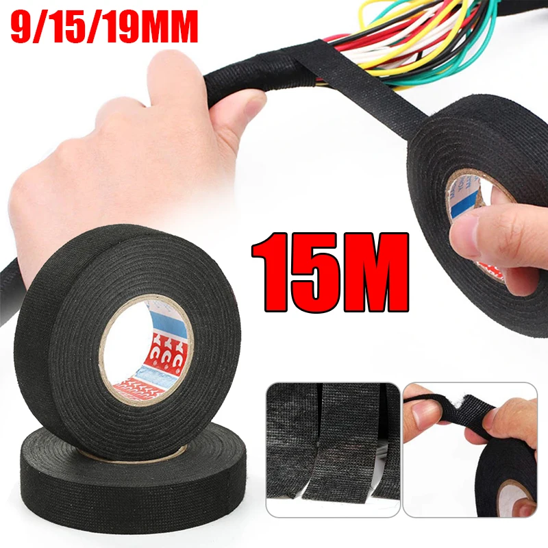 15meters Heat-resistant Adhesive Cloth Fabric Tape For Automotive Cable Tape Harness Wiring Loom 9/15/19MM Electrical Heat Tape
15meters Heat-resistant Adhesive Cloth Fabric Tape For Automotive Cable Tape Harness Wiring Loom 9/15/19MM Electrical Heat Tape