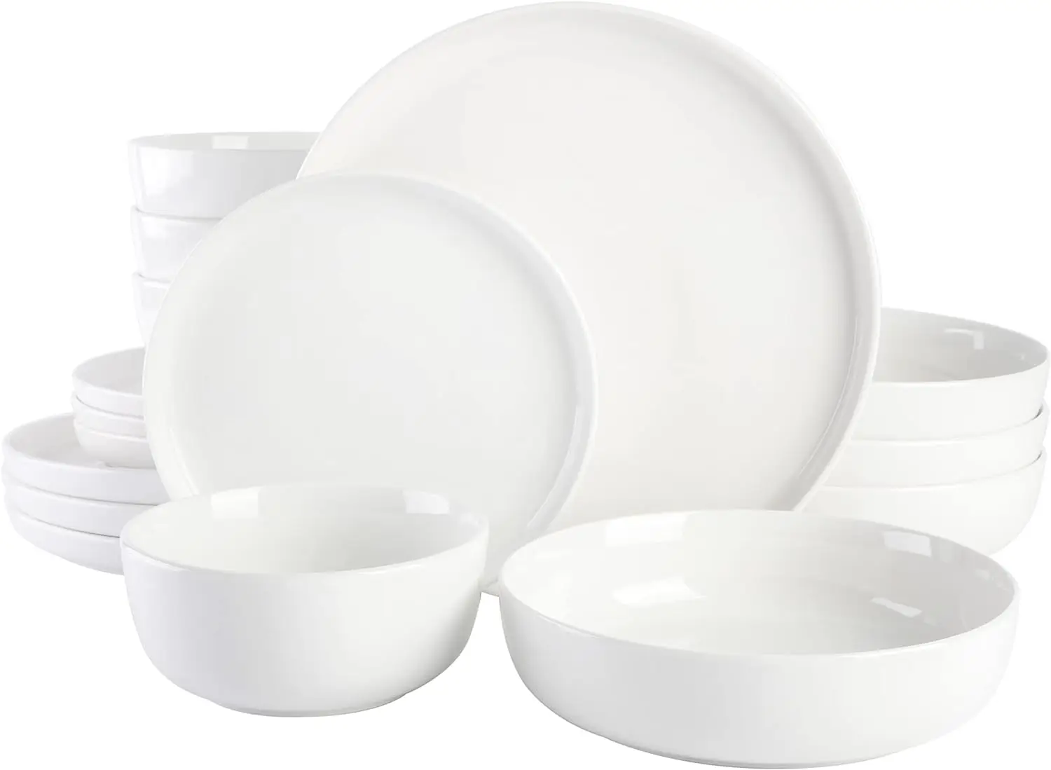 

Gibson Home Oslo Porcelain Chip and Scratch Resistant Dinnerware Set, Service for 4 (16pcs), White