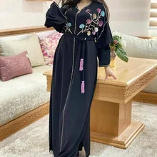 Floral Long Dress Embroidery Riched Kaftan Jellaba Fashion Ladies Lace-up Muslim Clothing Gown Dubai Abaya 2021 Maxi Dresses
Floral Long Dress Embroidery Riched Kaftan Jellaba Fashion Ladies Lace-up Muslim Clothing Gown Dubai Abaya 2021 Maxi Dresses