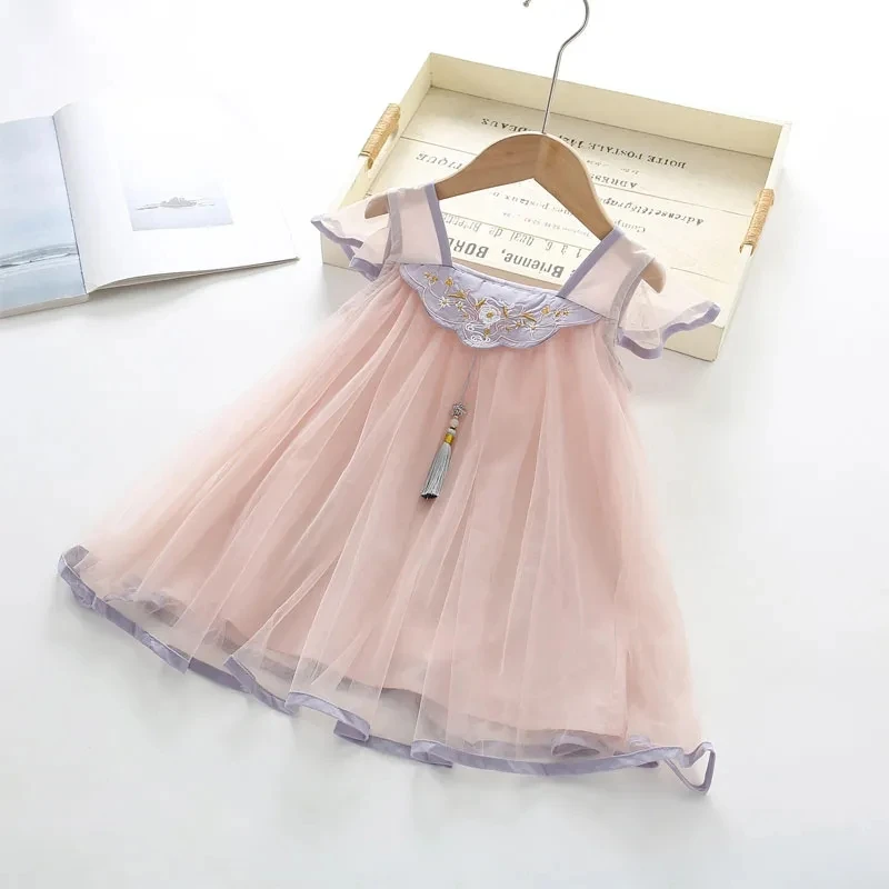 Girls' Baby Summer Dress New Children's Chinese Style Loose and Thin Fashionable Mesh Dress Hanfu Little Girl Sleeveless
Girls' Baby Summer Dress New Children's Chinese Style Loose and Thin Fashionable Mesh Dress Hanfu Little Girl Sleeveless