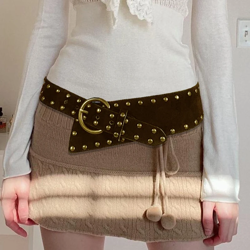 HEYounGIRL Brown Belt Y2K Rivet Pu Women Retro Eyelet Buckles Waistband Faux Leather Clothing Accessories Vintage Belts Chic
HEYounGIRL Brown Belt Y2K Rivet Pu Women Retro Eyelet Buckles Waistband Faux Leather Clothing Accessories Vintage Belts Chic